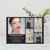 Model Actor 5 Photo Comp Kaart Sjabloon 5x7 Zwart (Staand voorkant)