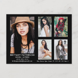 Model Actor 5 Photo Comp Kaart Zwart Briefkaart