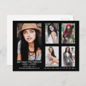 Model Actor 5 Photo Comp Kaart Zwart Briefkaart (Voorkant / Achterkant)