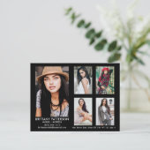 Model Actor 5 Photo Comp Kaart Zwart Briefkaart (Staand voorkant)