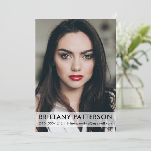 Model Actor 5x7 Comp Kaart 1 Photo Wit (Staand voorkant)