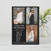 Model Actor 5x7 Comp Kaart 3 Foto zwart (Staand voorkant)