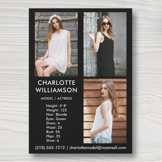Model Actor 5x7 Comp Kaart 3 Foto zwart