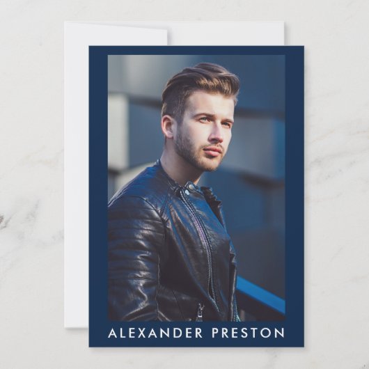 Model Actor 5x7 Comp Kaart 4 Foto terug Blauw (Voorkant)