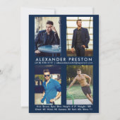 Model Actor 5x7 Comp Kaart 4 Foto terug Blauw (Achterkant)