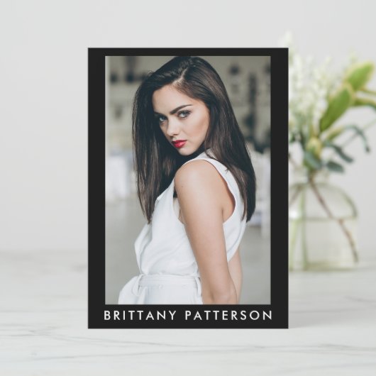 Model Actor 5x7 Comp Kaart 4 Foto terug Blk (Staand voorkant)