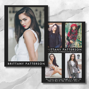 Model Actor 5x7 Comp Kaart 4 Foto terug Blk