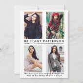 Model Actor 5x7 Comp Kaart 4 Foto terug WAT (Achterkant)