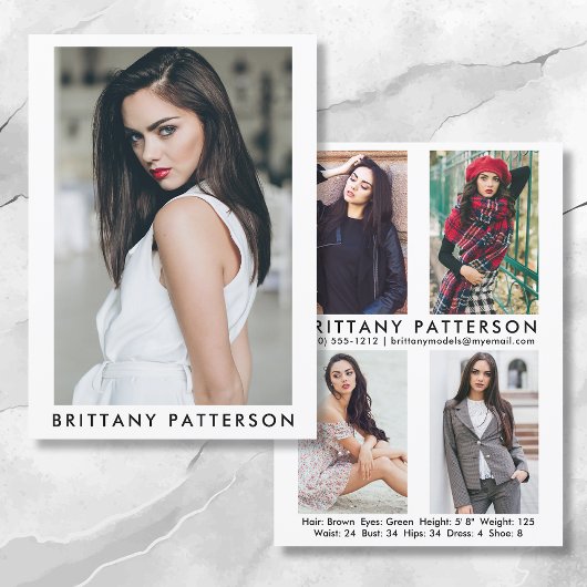 Model Actor 5x7 Comp Kaart 4 Foto terug WAT