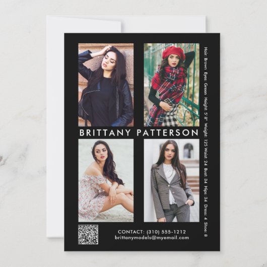 Model Actor 5x7 Comp SED Kaart QR 5 Foto 2 Sided (Achterkant)