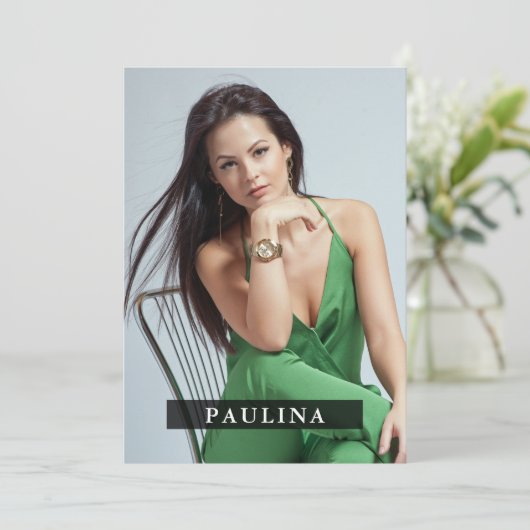 Model Actor 5x7 Comp/Zed Card 7 Foto 2 Sided Kaart (Staand voorkant)