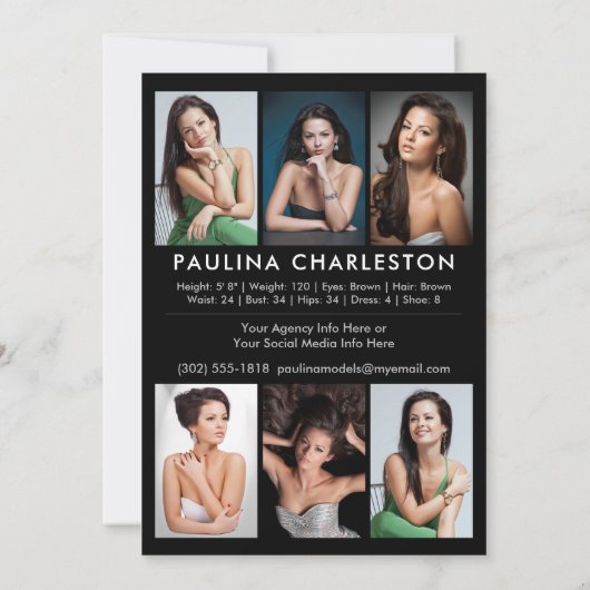 Model Actor 5x7 Comp Zed Card 7 Foto 2 Sided Kaart (Achterkant)