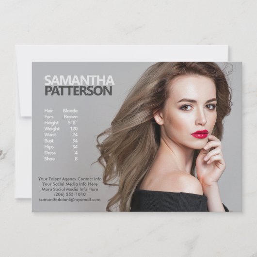 Model Actor 5x7 Comp Zed Kaart 1 Fotosjabloon (Voorkant)