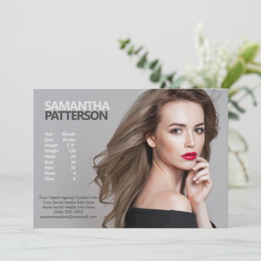 Model Actor 5x7 Comp Zed Kaart 1 Fotosjabloon (Staand voorkant)