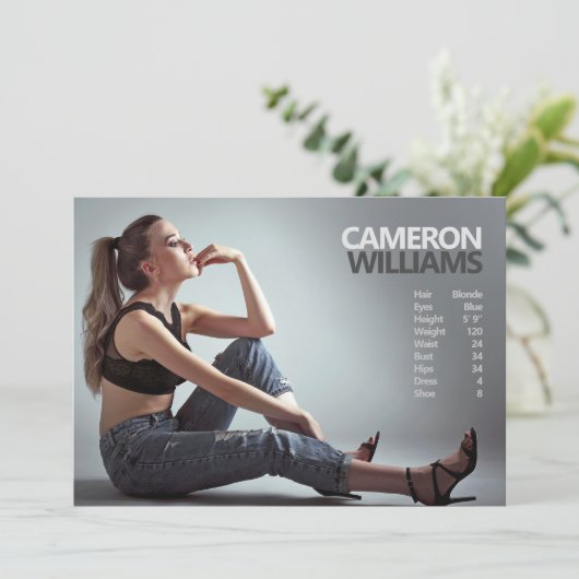 Model Actor 5x7 Comp Zed Kaart, dubbelzijdig Kaart (Staand voorkant)