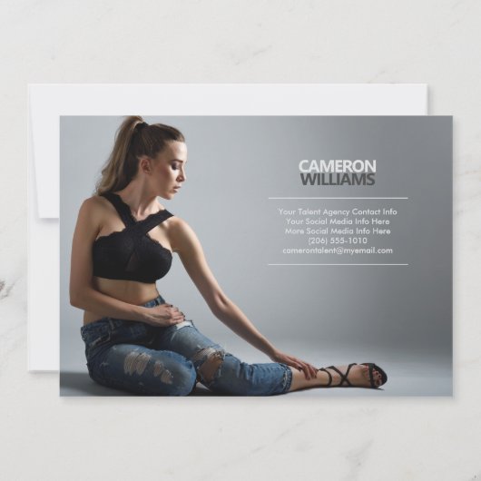 Model Actor 5x7 Comp Zed Kaart, dubbelzijdig Kaart (Achterkant)