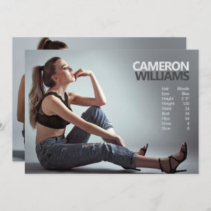 Model Actor 5x7 Comp Zed Kaart, dubbelzijdig Kaart