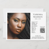 Model Actor 5x7 Fotokaart Sjabloon QR Wit Kaart (Voorkant)
