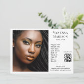 Model Actor 5x7 Fotokaart Sjabloon QR Wit Kaart (Staand voorkant)