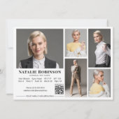 Model Actor 6 Foto Comp Kaart Sjabloon met QR (Achterkant)