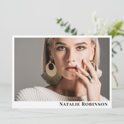 Model Actor 6 Foto Comp Kaart Sjabloon met QR (Staand voorkant)