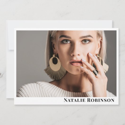 Model Actor 6 Foto Comp Kaart Sjabloon met QR (Voorkant)