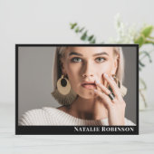 Model Actor 6 Foto Comp Kaart Sjabloon met QR (Staand voorkant)