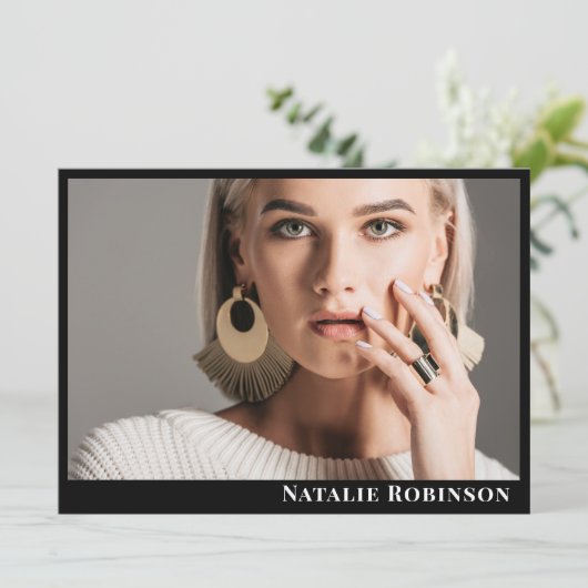 Model Actor 6 Foto Comp Kaart Sjabloon met QR (Staand voorkant)