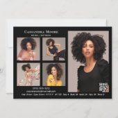 Model Actor 6 Foto Tweezijdige Comp Kaart Sjabloon (Achterkant)