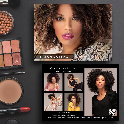 Model Actor 6 Foto Tweezijdige Comp Kaart Sjabloon