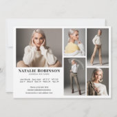 Model Actor 6 Photo Comp Kaart Portfolio Sjabloon (Achterkant)