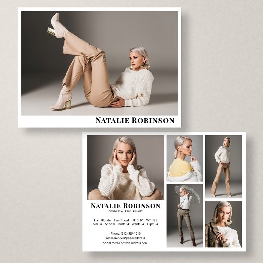Model Actor 6 Photo Comp Kaart Portfolio Sjabloon