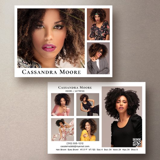 Model Actor 8 Foto Composiet Kaart Sjabloon