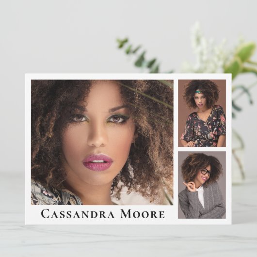 Model Actor 8 Foto Composiet Kaart Sjabloon (Staand voorkant)