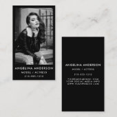 Model Actor Black en White Photo Professional Visitekaartje (Voorkant / Achterkant)
