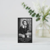 Model Actor Black en White Photo Professional Visitekaartje (Staand voorkant)