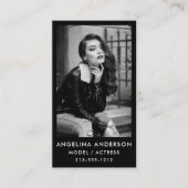 Model Actor Black en White Photo Professional Visitekaartje (Voorkant)