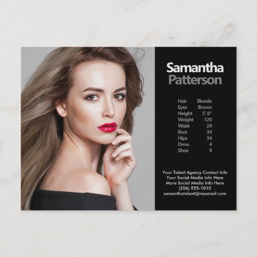 Model Actor Comp Briefkaart 1 Fotosjabloon (Voorkant)