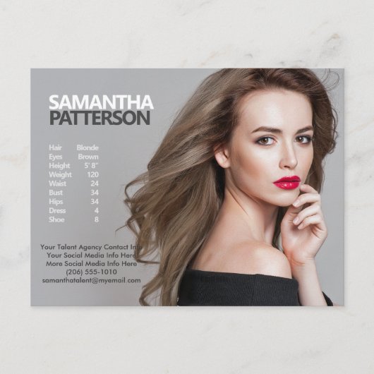 Model Actor Comp Briefkaart 1 Fotosjabloon (Voorkant)