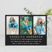 Model Actor Comp Card 3 Blk-foto Kaart (Staand voorkant)