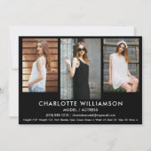 Model Actor Comp Card 5x7 Blk 3-foto Kaart (Voorkant)