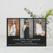 Model Actor Comp Card 5x7 Blk 3-foto Kaart (Staand voorkant)