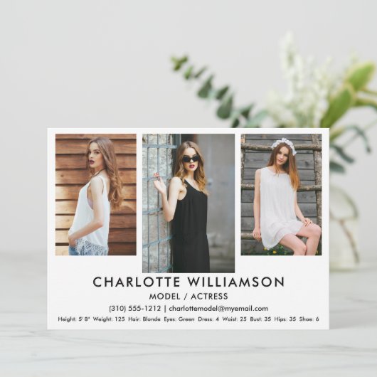 Model Actor Comp Card 5x7 Wh3 Photo Kaart (Staand voorkant)