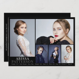 Model Actor Comp Card 6 Foto 5.5x7.5 Kaart
