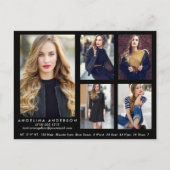 Model Actor Comp Card Black 5 Photo Briefkaart (Voorkant)