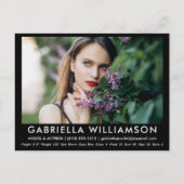 Model Actor Comp Card Photo Black Briefkaart (Voorkant)