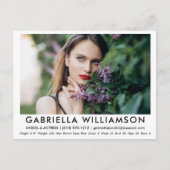 Model Actor Comp Card Photo White Briefkaart (Voorkant)