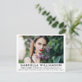 Model Actor Comp Card Photo White Briefkaart (Staand voorkant)