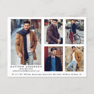 Model Actor Comp Card Wh5 Photo Briefkaart