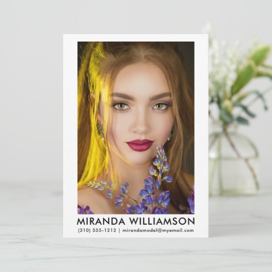 Model Actor Comp Kaart 1 Foto 5x7 White (Staand voorkant)